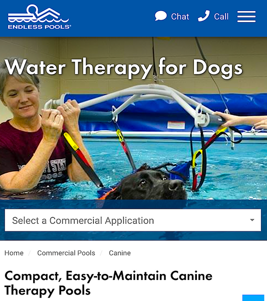 ENDLESS POOLS: canine therapy pools